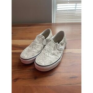 Vans Classic Slip On Desert Skulls Marshmallow Floral Print Shoes Women US 7